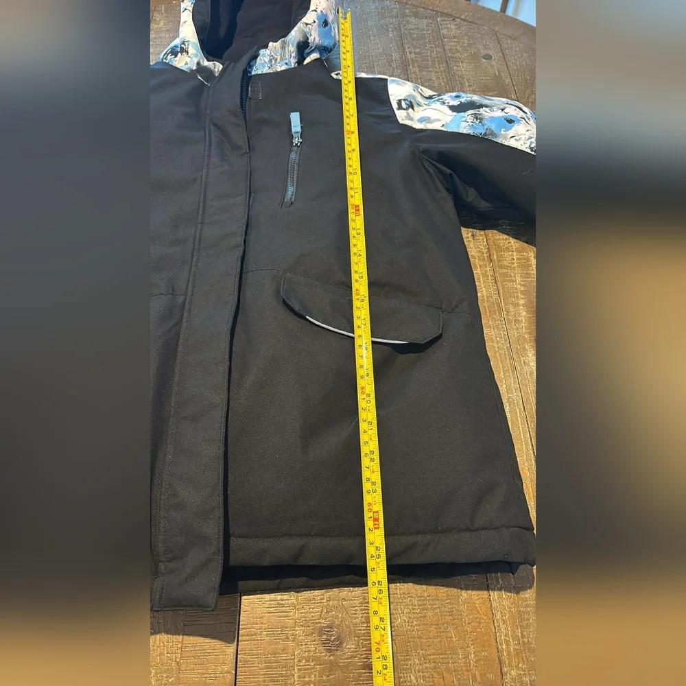 Swiss Tech Kids Winter Coat Black and Blue Abstract Design Zip Out Liner‎ Unisex